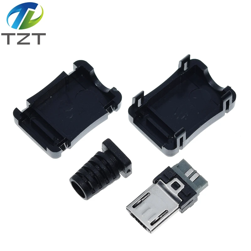 TZT Высокое качество 10 шт. микро USB разъем Мужской Micro 2 0 5PIN с пластиковой крышкой