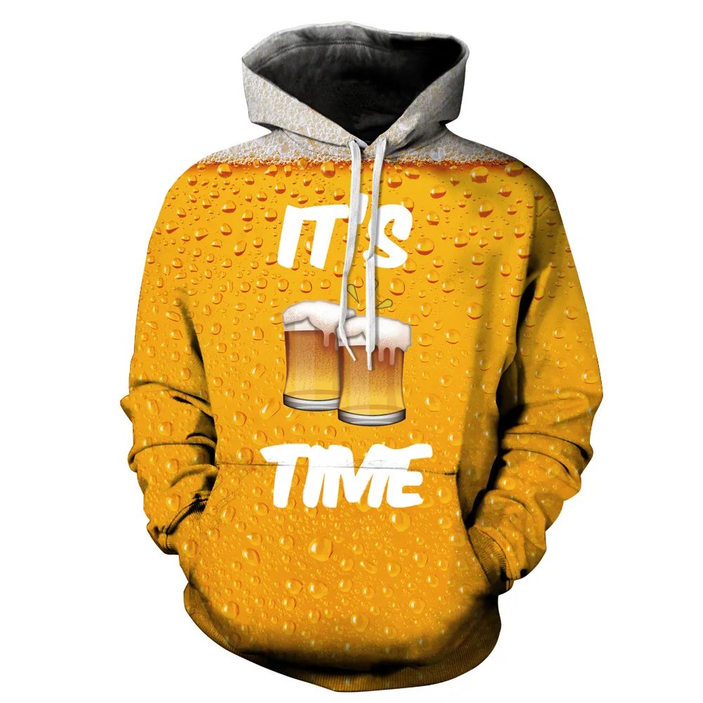 

Casual Hoodie Men Women Loose-fitting Clothing Pullovers Print 3D Long Sleeve Cap Fleece Food Digital