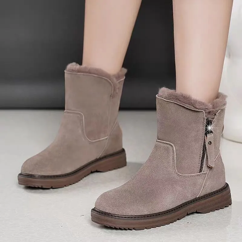 

Winter New Korean Version Plus Velvet Warm Snow Boots Female Short Tube Cotton Boots Tassel Zipper Boots Cotton Shoedd4