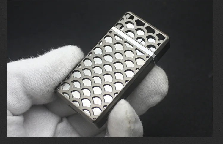 Silver Металлические струйные зажигалки, креативная ультратонкая ветрозащитная газовая зажигалка, двойная Зажигалка для сигарет, зажигалка, Бутан, открытое пламя, портативная - Цвет: Silver