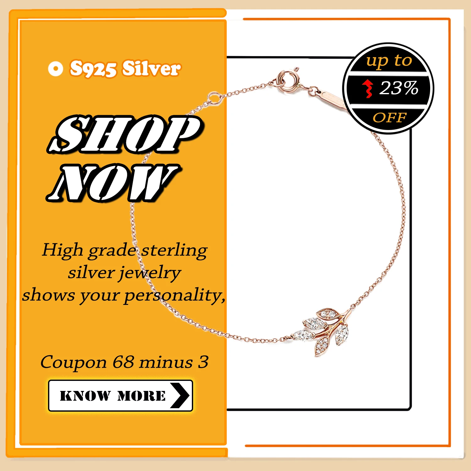 

Женский браслет из серебра 925 пробы, с простым дизайном