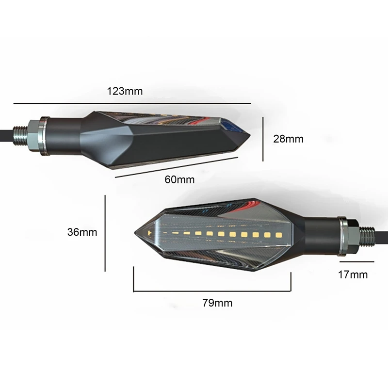 

New 2Pcs Motorcycle LED Turn Signal Light Dual Sided Water Flowing Flashing Tail Indicator Running Lamp For BMW