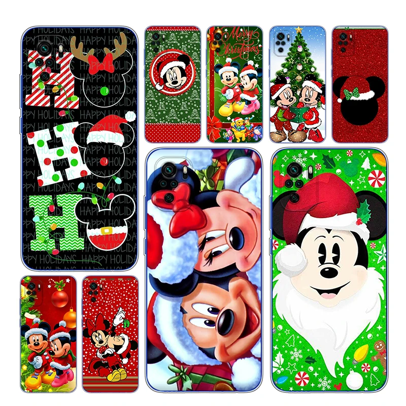 For Xiaomi Redmi Note 4 4X 5A 5 6 7 8T 8 9T 9S 9 10 10S Prime Pro Max Soft TPU Christmas Mickey Minnie Transparent Phone Case