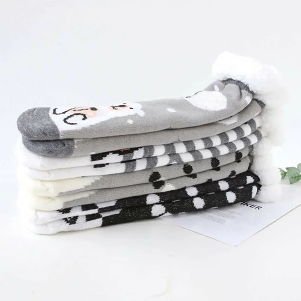 Женские носки Забавные милые зимние мягкие теплые пушистые удобные тапочки с