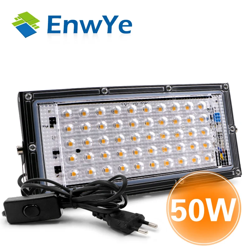 EnwYe 50 Вт ландшафтное освещение Светодиодный прожектор ЕС штекер прожектор AC 220 В 240 в наружный теплый белый/холодный белый Светодиодный прожектор