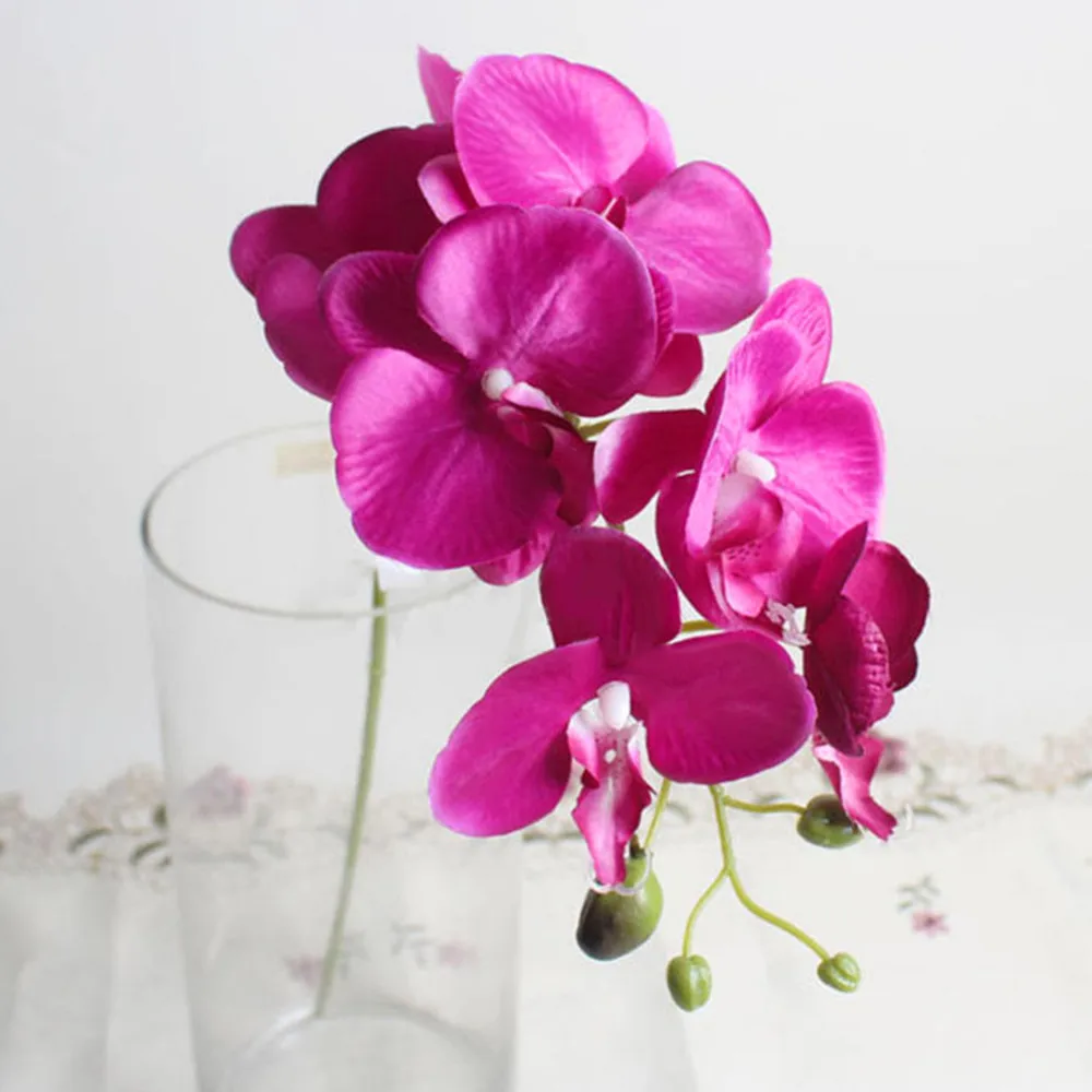 7 Heads Artificial Flowers Real Touch Moth Orchid Butterfly for new House Home Wedding Festival Decoration | Дом и сад