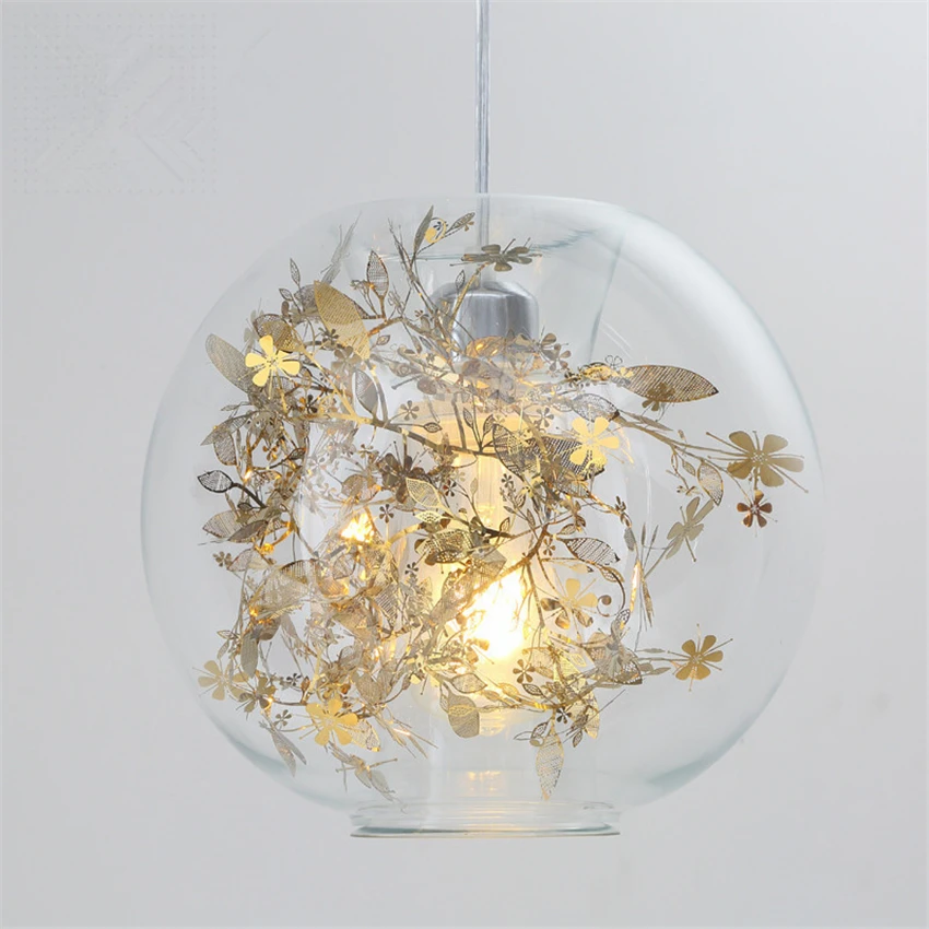 Подвесные светильники стеклянная осветительная арматура для бара спальни