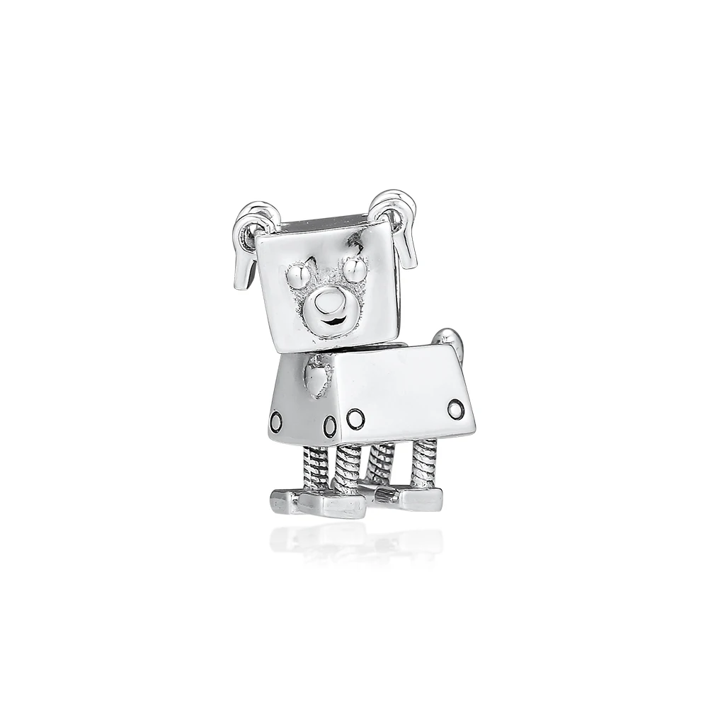 

Fits Pandora Bracelets 925 Sterling Silver Bobby Bot Dog Charms Metal Beads DIY Jewelry Making Gift for Women Wholesale