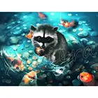 Алмазная 5D Вышивка сделай сам, енот, животное, набор для алмазной живописи, мозаика стразы, полная вышивка крестиком