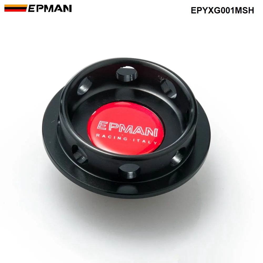 Спортивный EPMAN заготовка Серебряный моторный Масляный Фильтр Крышка топливного бака Крышка для Mitsubishi jdm EPYXG001MSH - Цвет: Черный