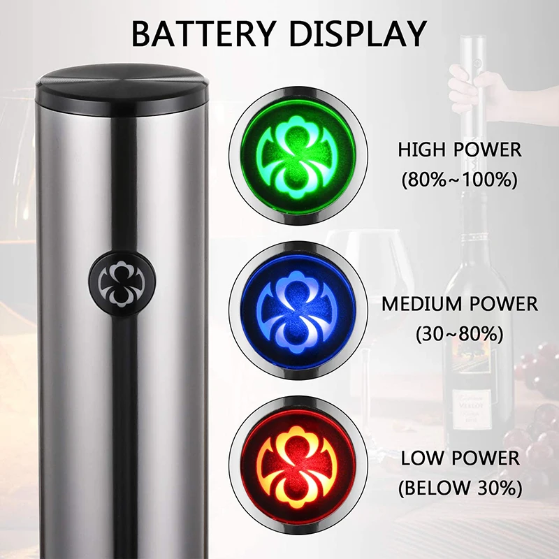 

6Pcs Electric Wine Opener Set Touch-Sensor Automatic Electric Wine Bottle Corkscrew Opener with Foil Cutter Party Wine Corkscrew