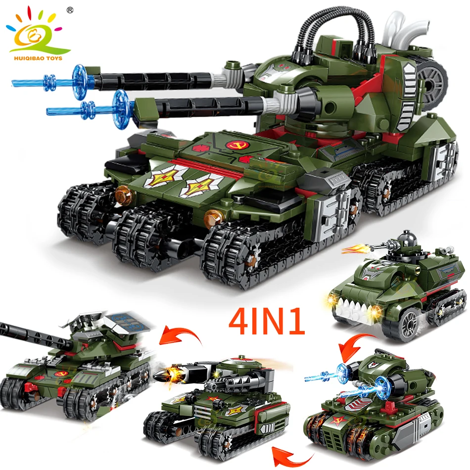 HUIQIBAO военные Танки-апокалипсисы установка Chariot Строительство Блоки город WW2 Танк