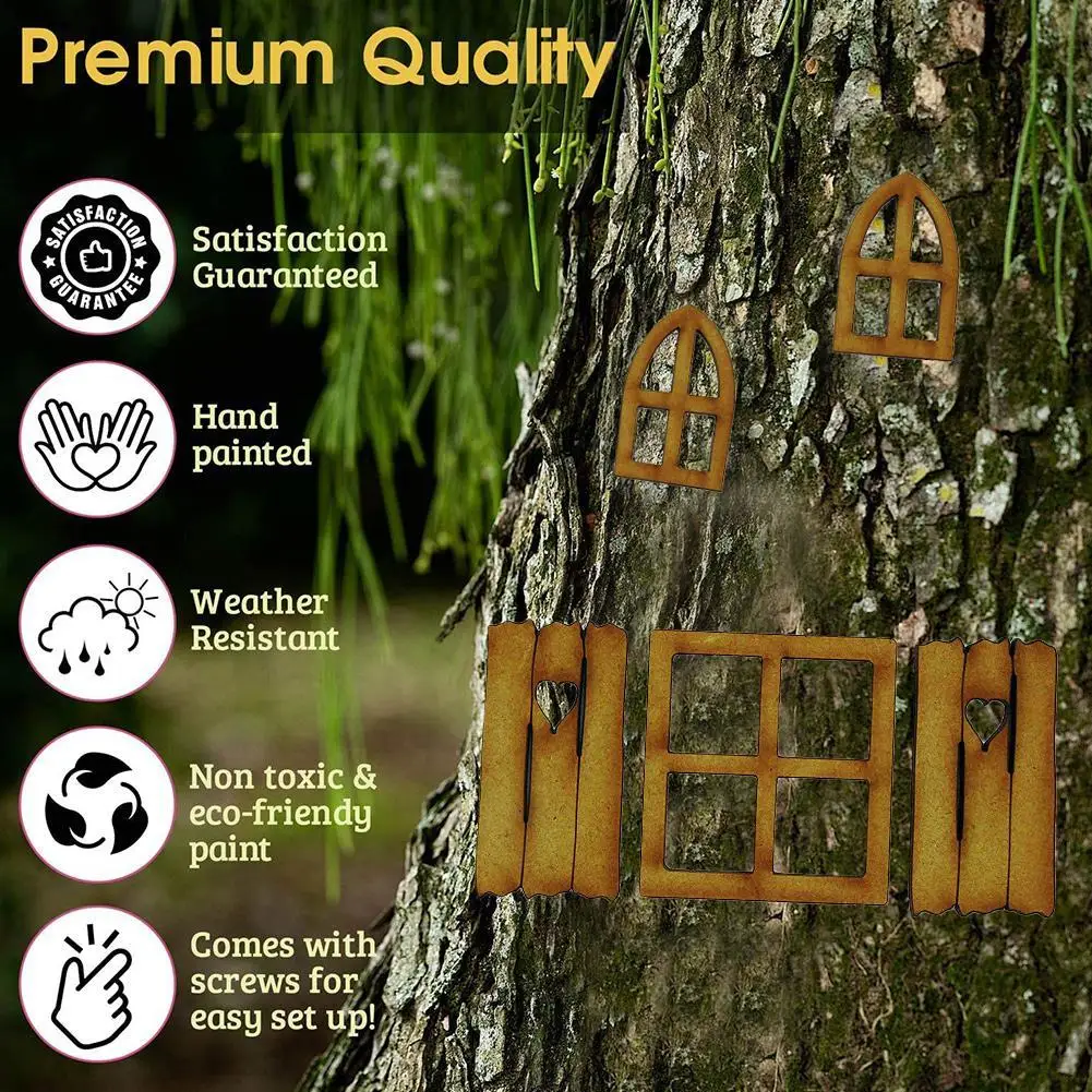 6pcsset wooden fairy elf door craft kit garden decor vintage house miniature landscape dollhouse ornament accessories kids gift free global shipping