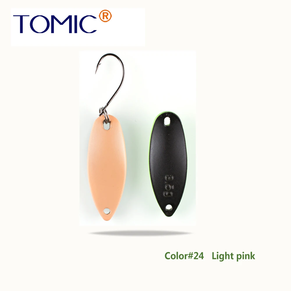 Light Pink Tomic 2 г 3,5 г 5,5 г латунные рыболовные лезвия 1 шт. набор сверхлегкий УФ цвет металлическая приманка микро литье форель бас ложка - Цвет: Light Pink