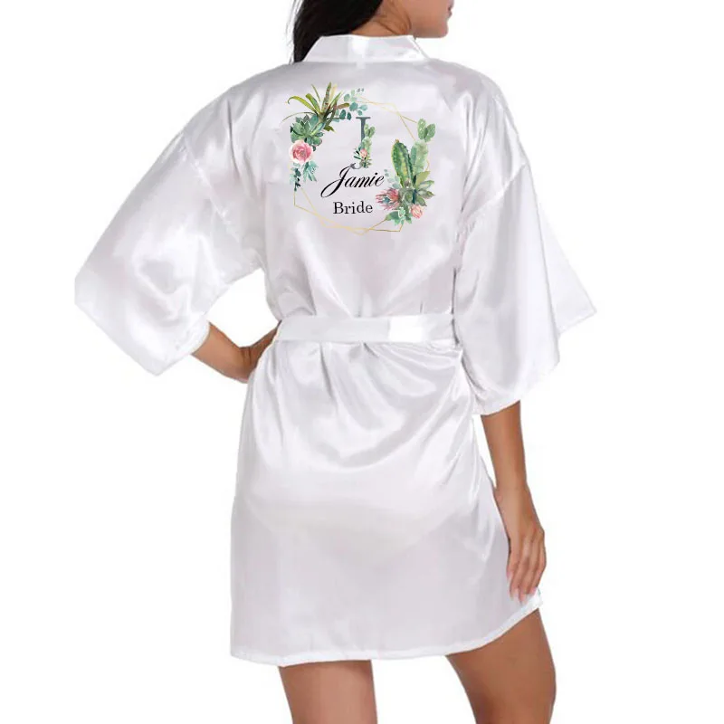 Халат-кимоно Женский атласный с цветочным принтом | Женская одежда