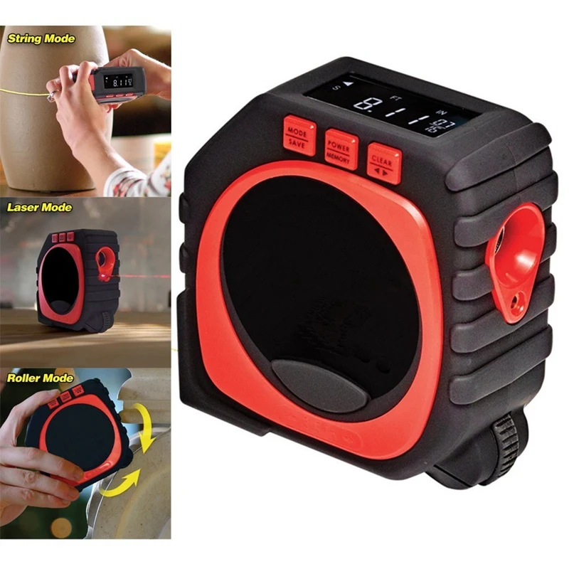 3-In-1 Measuring Ruler Three-In-One Tape Measure LED Digital Display Infrared | Инструменты