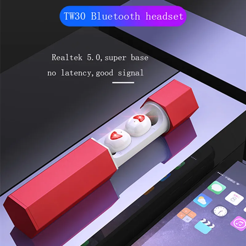 TWS TW30 матовые Bluetooth наушники Беспроводные Hands free гарнитура Бизнес Спортивная
