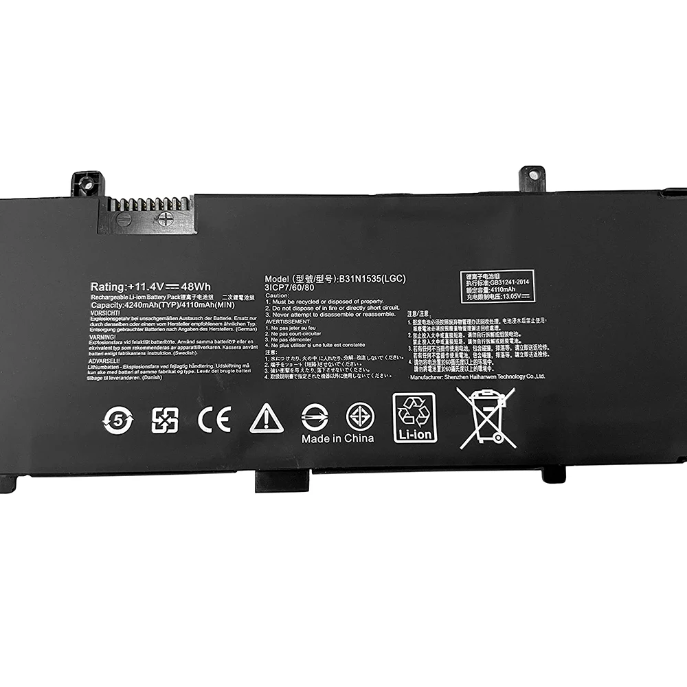 48Wh 11 4 v B31N1535 Аккумулятор для ноутбука ASUS ZenBook UX310 UX310UA UX310UQ UX410 UX410UA UX410UQ U4000U U400UQ RX310U -