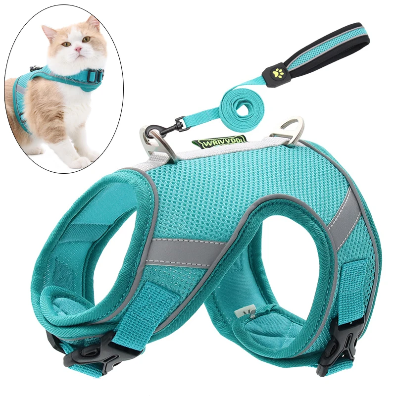 

Cozy Padded Cat Harness and Leash Set Outdoor Walking Pet Harnesses for Cats Gotas Accessories Puppy Sphynx Mascotas Supplies