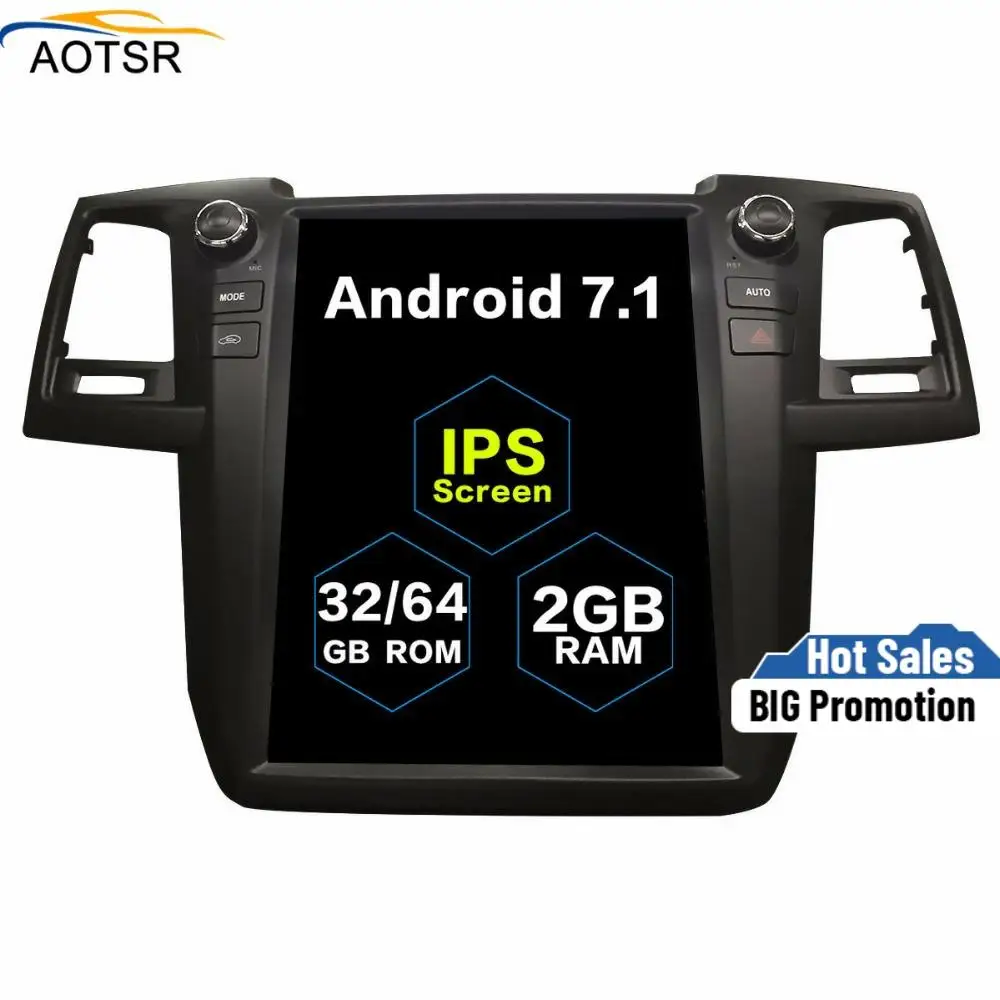Вертикальный экран Tesla Android 7 1 для TOYOTA Fortuner/HILUX Revo 2005 2015 автомобильный DVD плеер Navi GPS