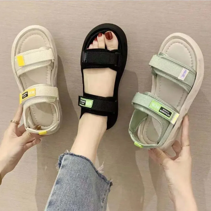 

Ladies Outdoor Beach Slippers 2021 New Women Spring/Summer New Soft-Slip Non-Slip Sandals Foam Sole Durable Sandals