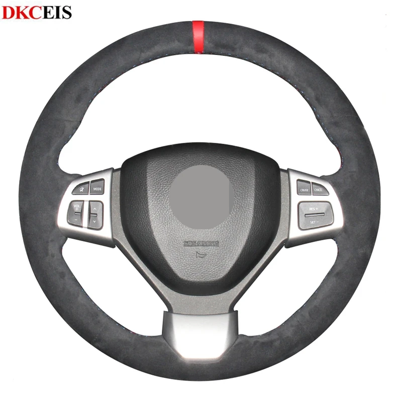 DKCEIS DIY черный мягкий замшевый чехол рулевого колеса автомобиля для Suzuki Vitara S 2016 2019