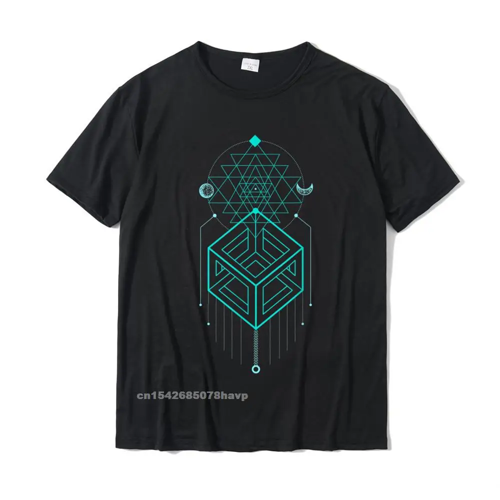 

Magic Cube Totem - Sacred Geometry T-Shirt Cotton Tops Shirt For Students Design Tshirts Normal Cute