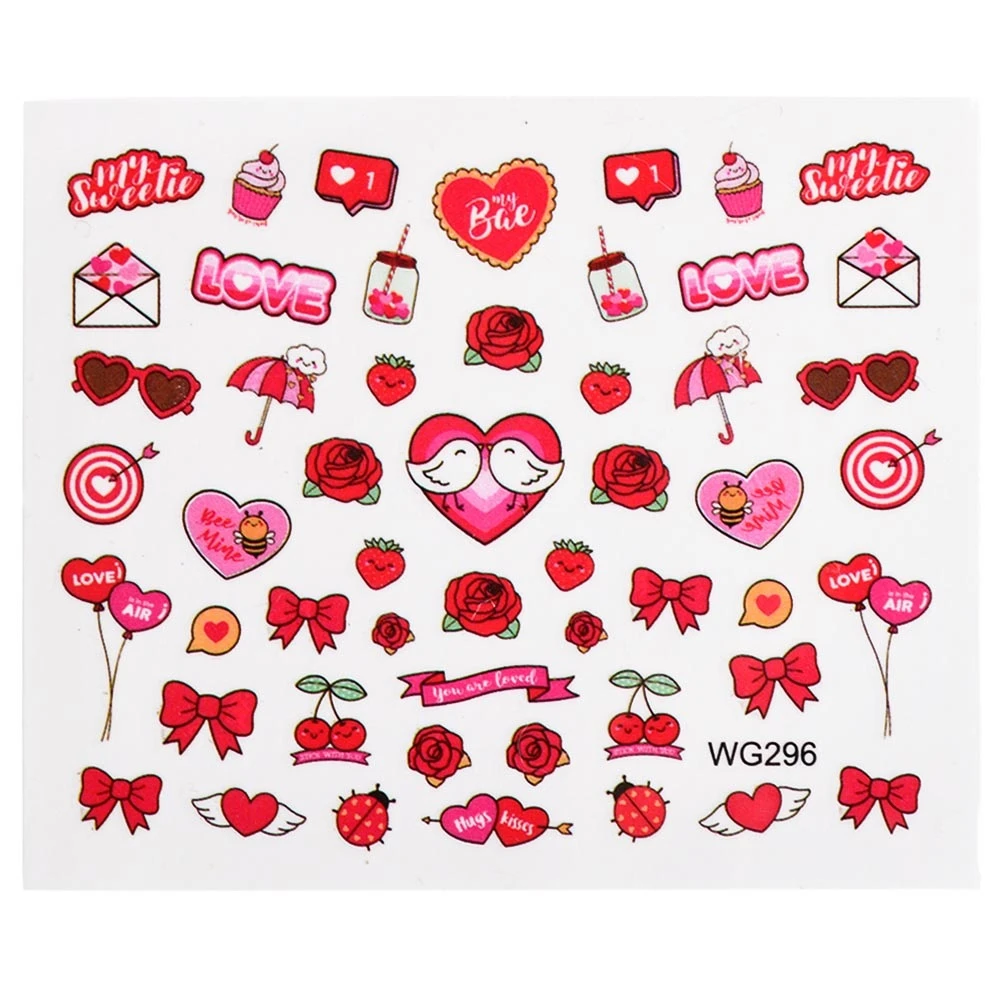 2 Pcs/lot Summer Partten Nail Art Sticker Water Decals Lovely Cartoon Food Nail Wraps Slider For Nail Art Tattoo Decoration