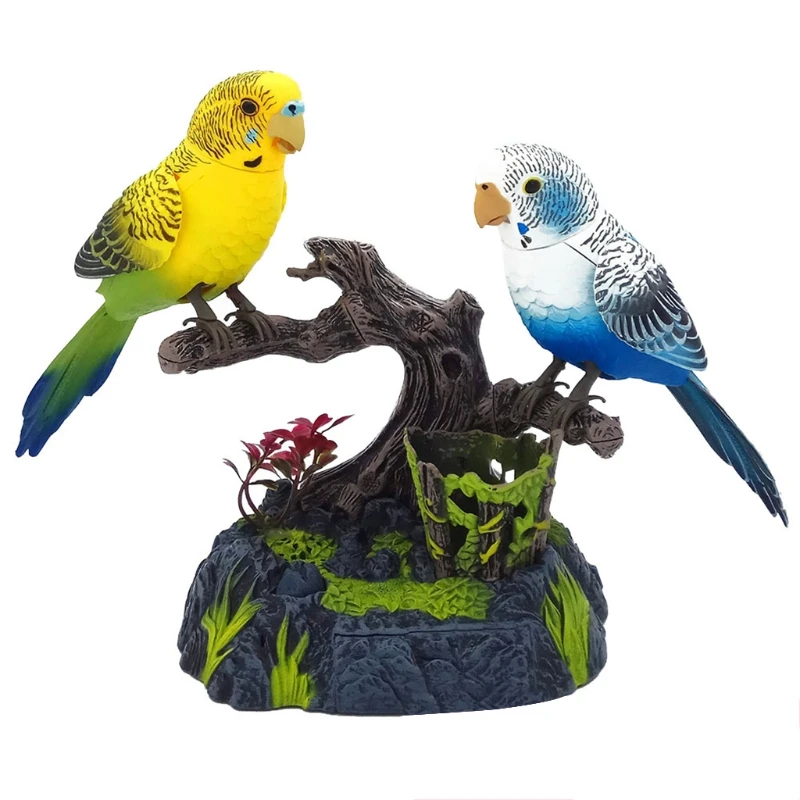 Konuşan papağan oyuncak elektronik Parakeet tekrarlanan cıvıl cıvıl kuş ofis ev dekor telaffuz için çocuk oyuncakları hediyeler