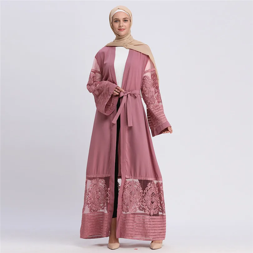 2019 кардиган абайя кружево бархат мусульманский хиджаб платье турецкая исламская