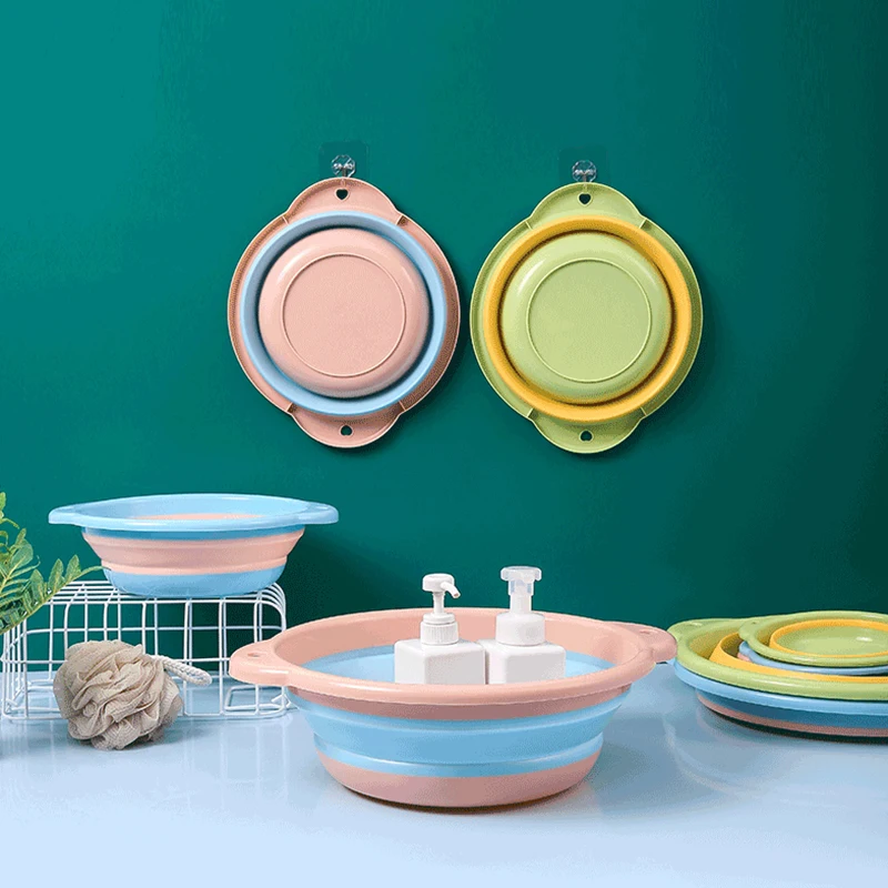 

Складная раковина, бытовая ванна для стирки, популярная цветная портативная пластиковая раковина для путешествий, студенческого общежития...