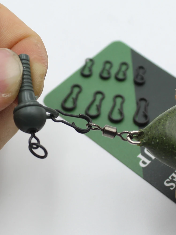 30Pcs Carp Fishing Accessories Quick Change Clip Line Swivel Connectors Rigs Hooks Link End Tackle | Спорт и развлечения
