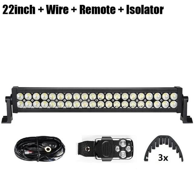 22in Remote Isolator 52 50 42 32 22 дюймов 300 Вт 288/240/180/120 Вт двухрядный прямой светодиодный светильник бар машина грузовик внедорожных Беспроводной дистанционного Управление монтажный комплект - Цвет: 22in Remote Isolator