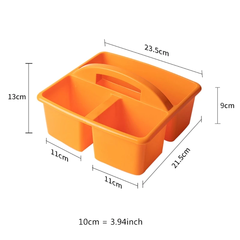 

Portable Storage Caddies Box Plastic Divided Basket Bin 3 Compartments Organizer
