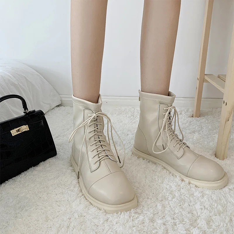 

Женские ботильоны на низком каблуке, с квадратным носком, на шнуровке