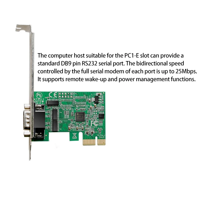 DIEWU AX99100 Pcie к одному последовательному порту RS232 промышленная Плата расширения