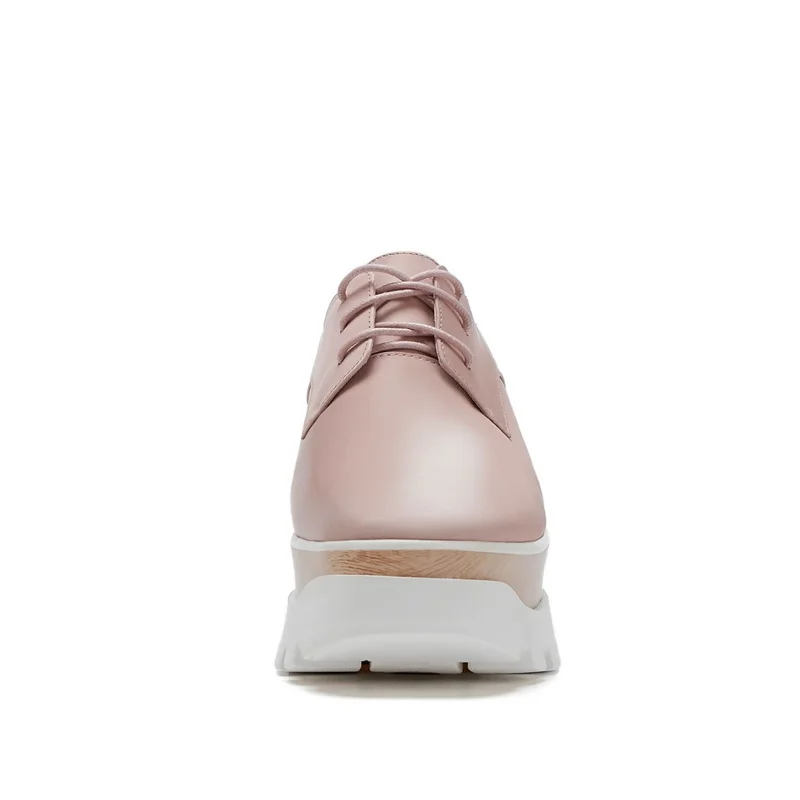 

EGONERY Spring New Concise Casual Women Pumps Outdoor High Heels Square Toe Genuine Leather Women Shoes Drop Shipping Size 34-39