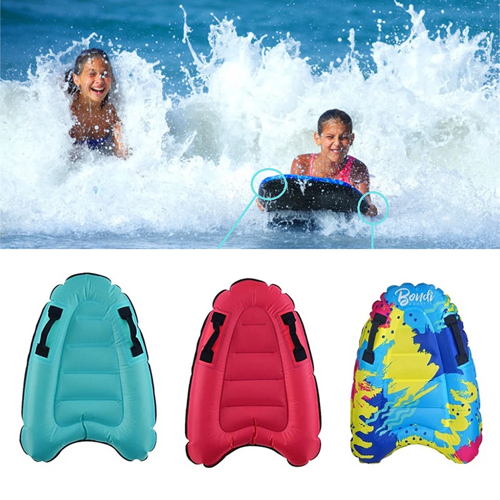 

Girls Boys Inflatable Bodyboards Kids Surf Surfing Swim Learning Kick Board Kickboard Leakproof Soft 60x80cm Mini Surfboards