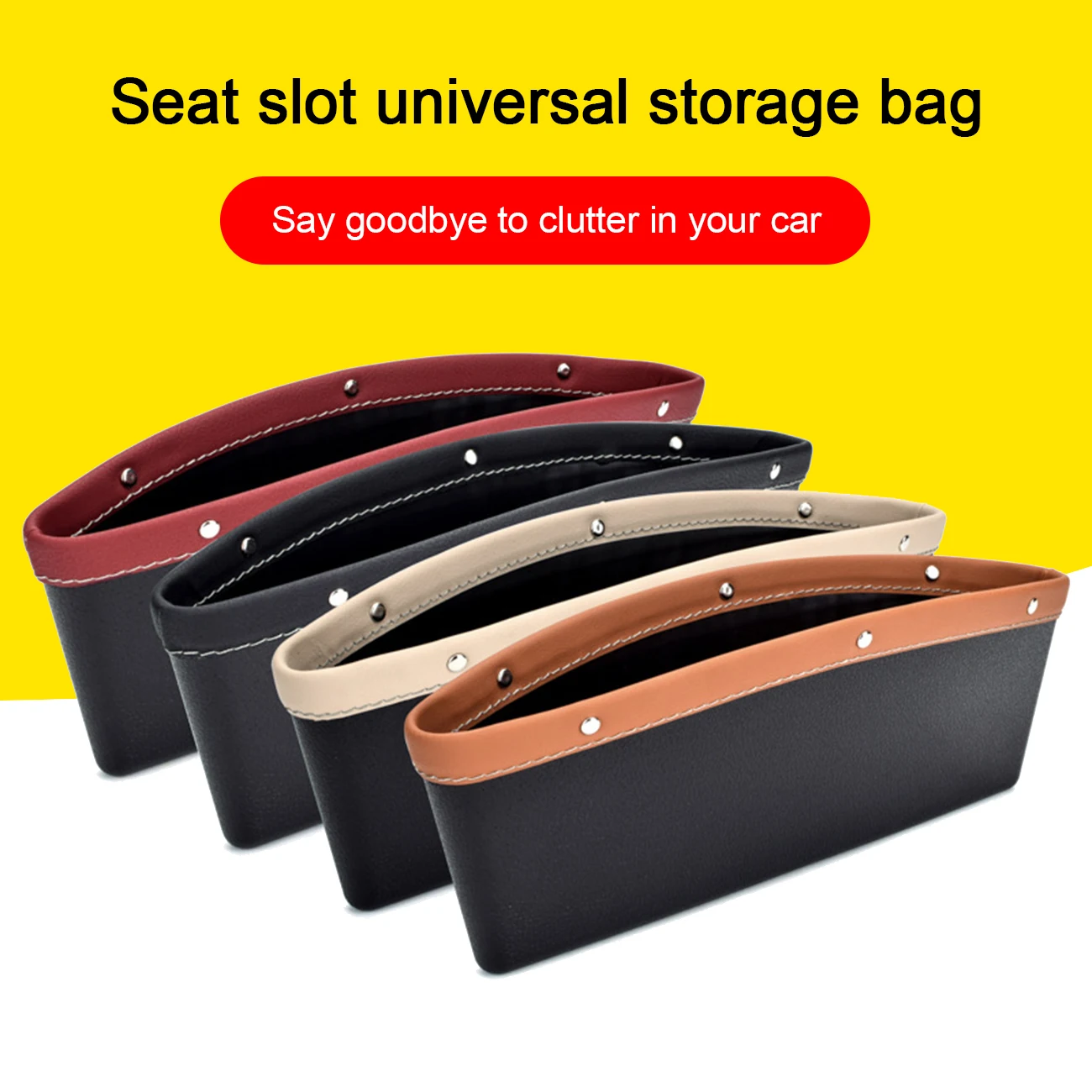 

1PC Seat Gap PU Case Storage Bag Car Organizer Artificial Leather Car Seats Gap Bag Car Accessories High Quality Storage Bag