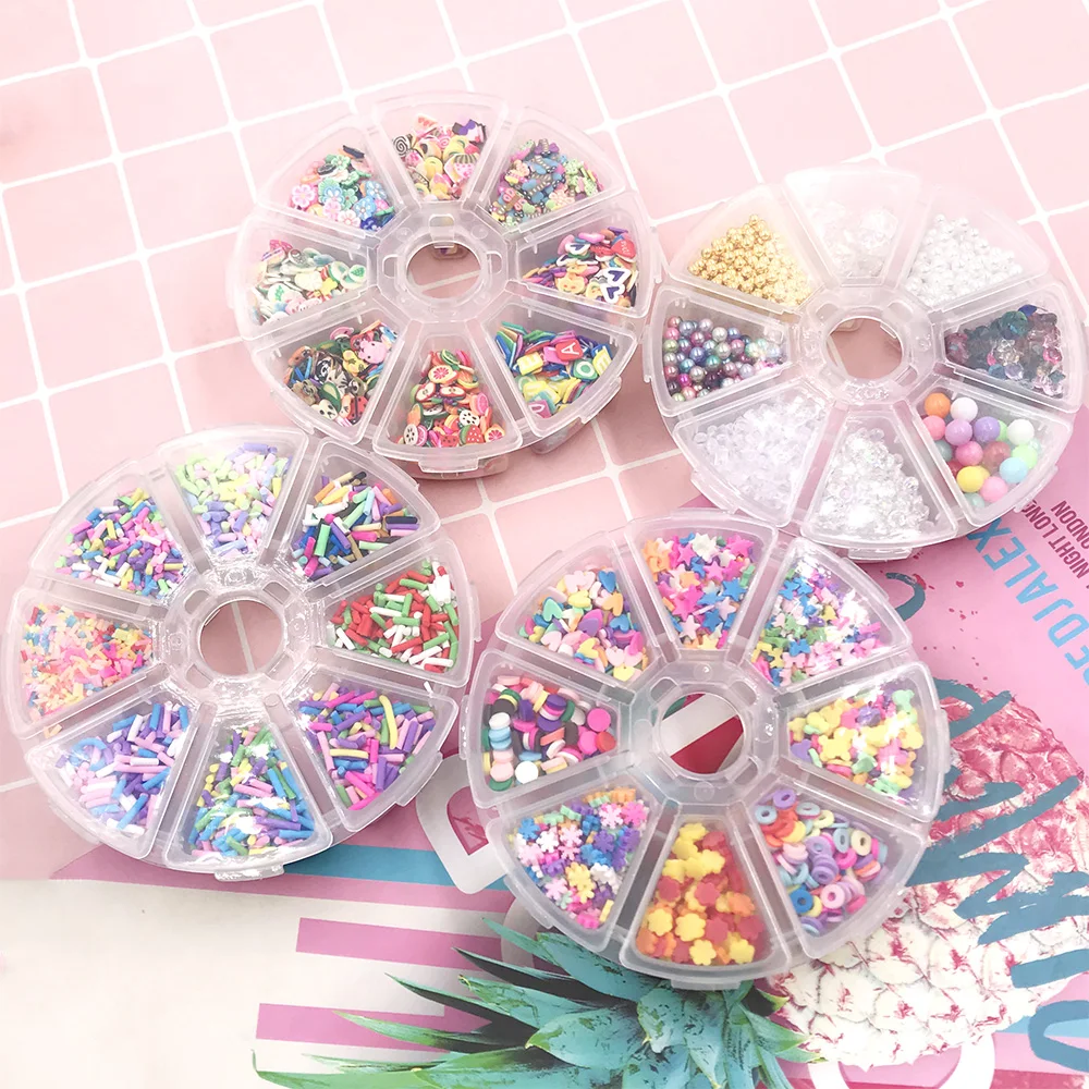 1 коробка бусины для слаймов дополнение мягких фруктов ломтики глины посыпка