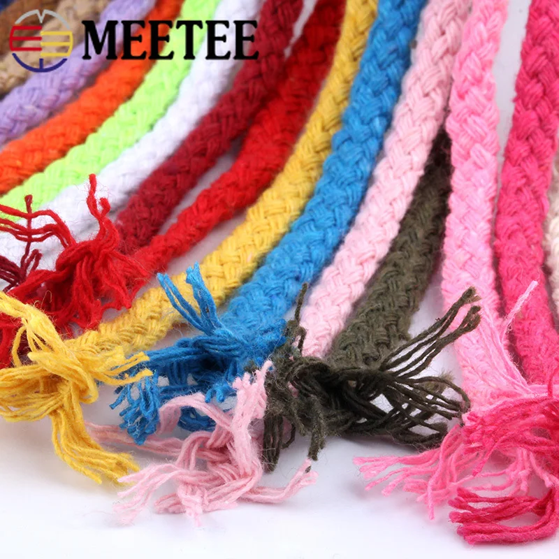 85 м 5 мм Красочные 8 жильные хлопчатобумажные веревки витой шнур тканые нити Шнуры