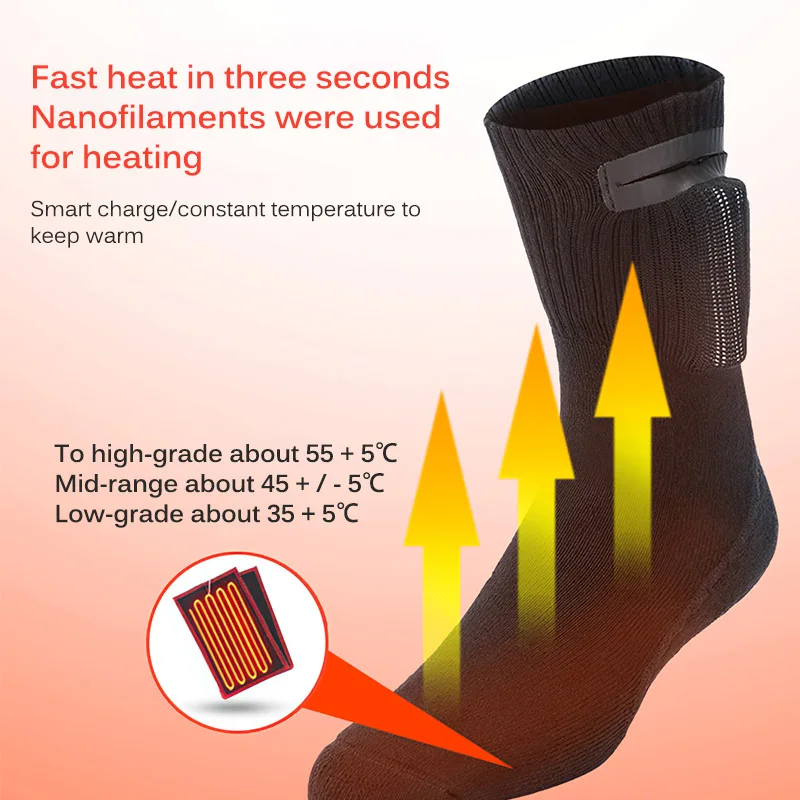 

2020 New Charging Heating Socks Adjustable Foot Warmer Heated Socks Thermal Socks Women Men Heated Thermal Socks Heating Sock