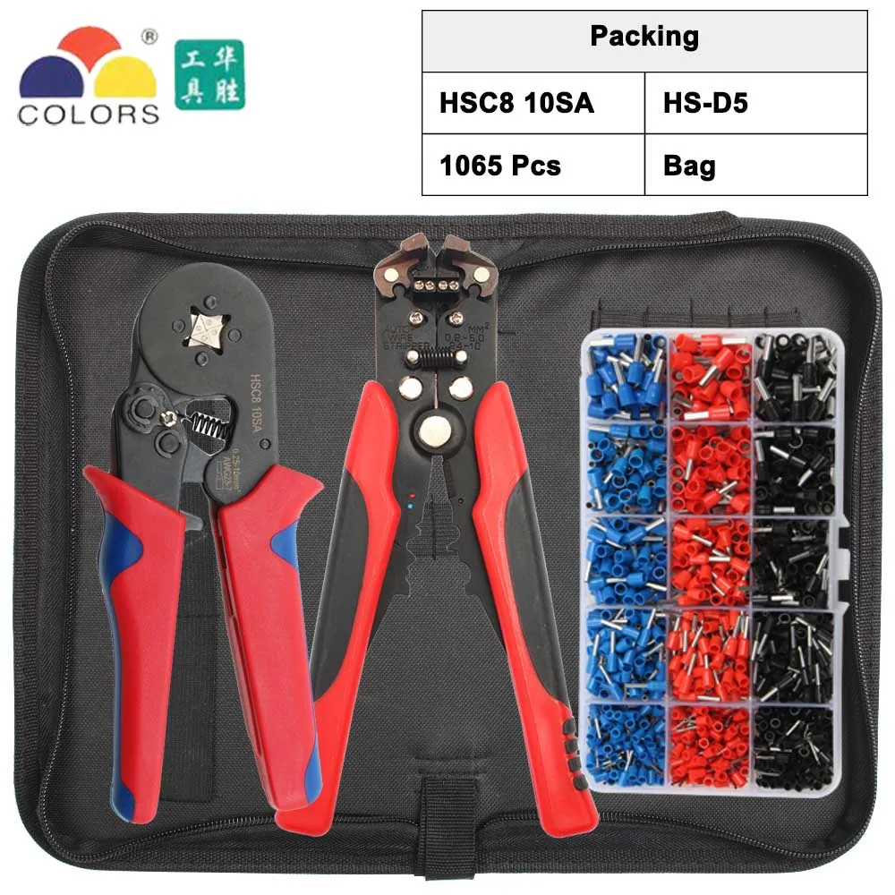 Многофункциональные инструменты HSC8 10SA 6-6 0,25-6 мм 23-10AWG шестигранник 0,25-6 мм 23-7 четырехсторонняя трубка обжимные клещи
