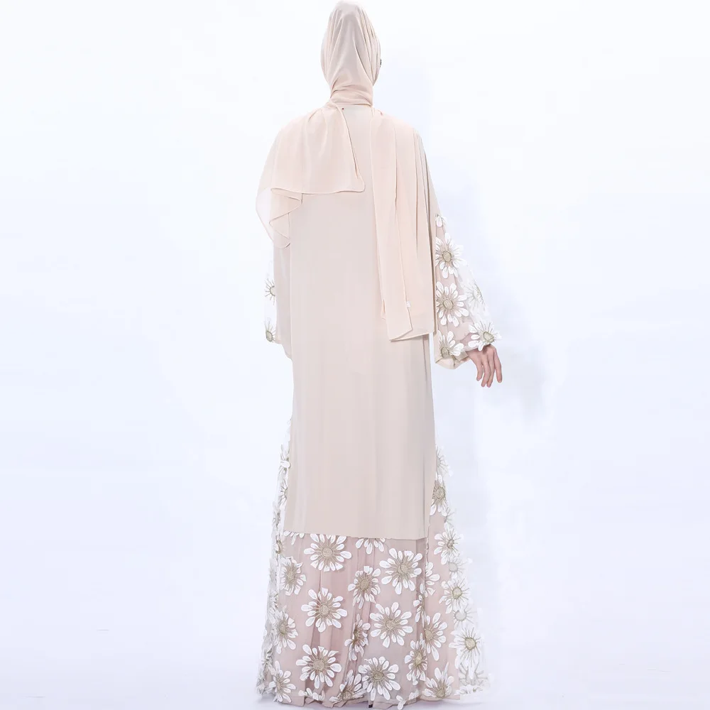 Роскошное кимоно Abaya открытый кардиган Дубай женское длинное платье с цветочным