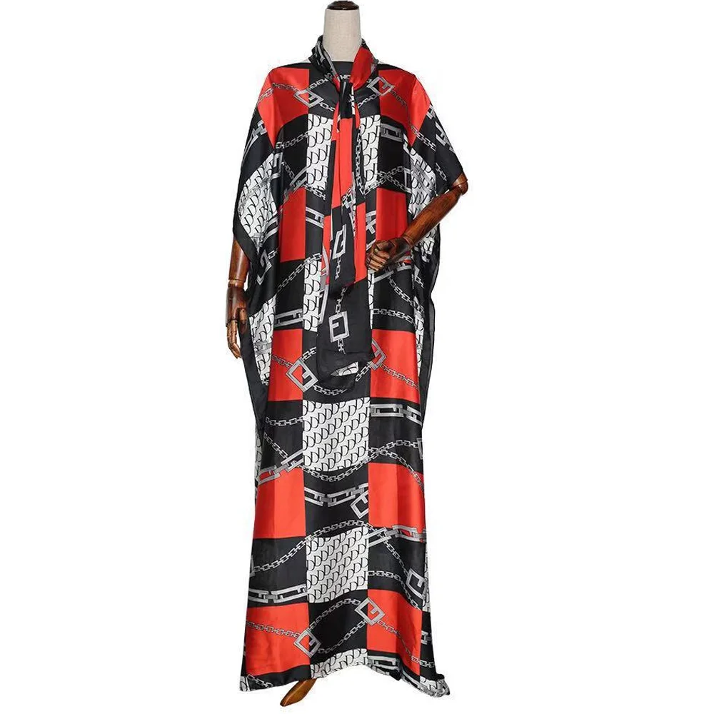 Африканские платья для женщин 2020 Популярные атласные шелковые летние женские в