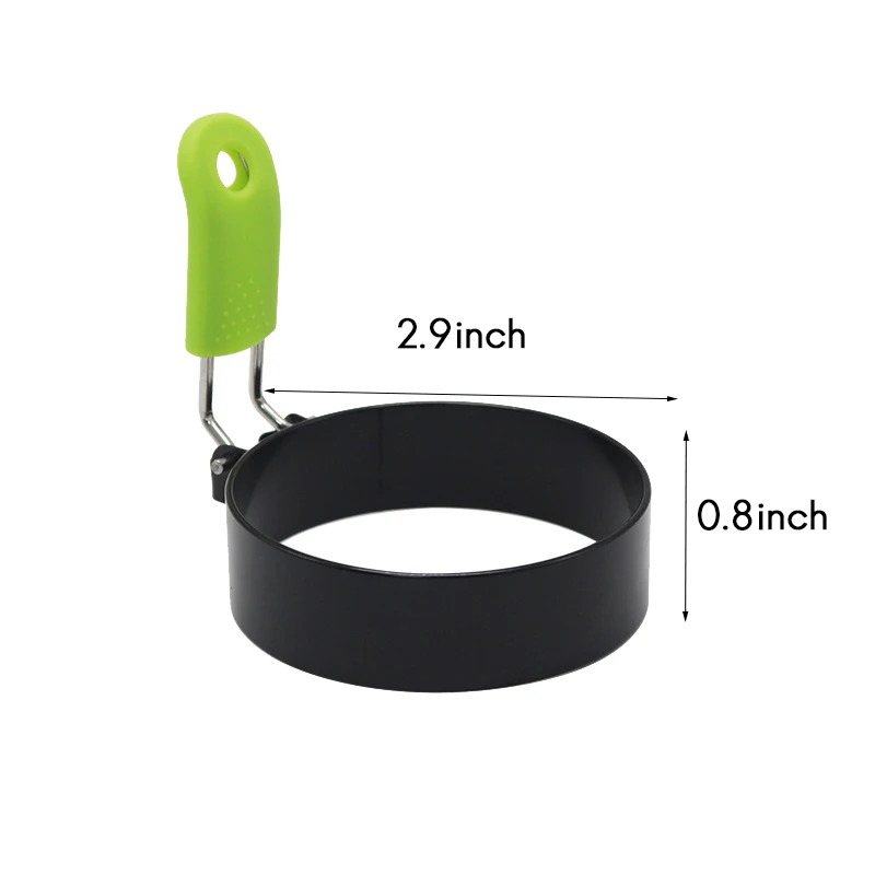 

6 Pcs 3 Inch Round Egg Rings, Nonstick Stainless Steel Egg Ring with Anti-Scald Handle for Muffins Pancake Cooking