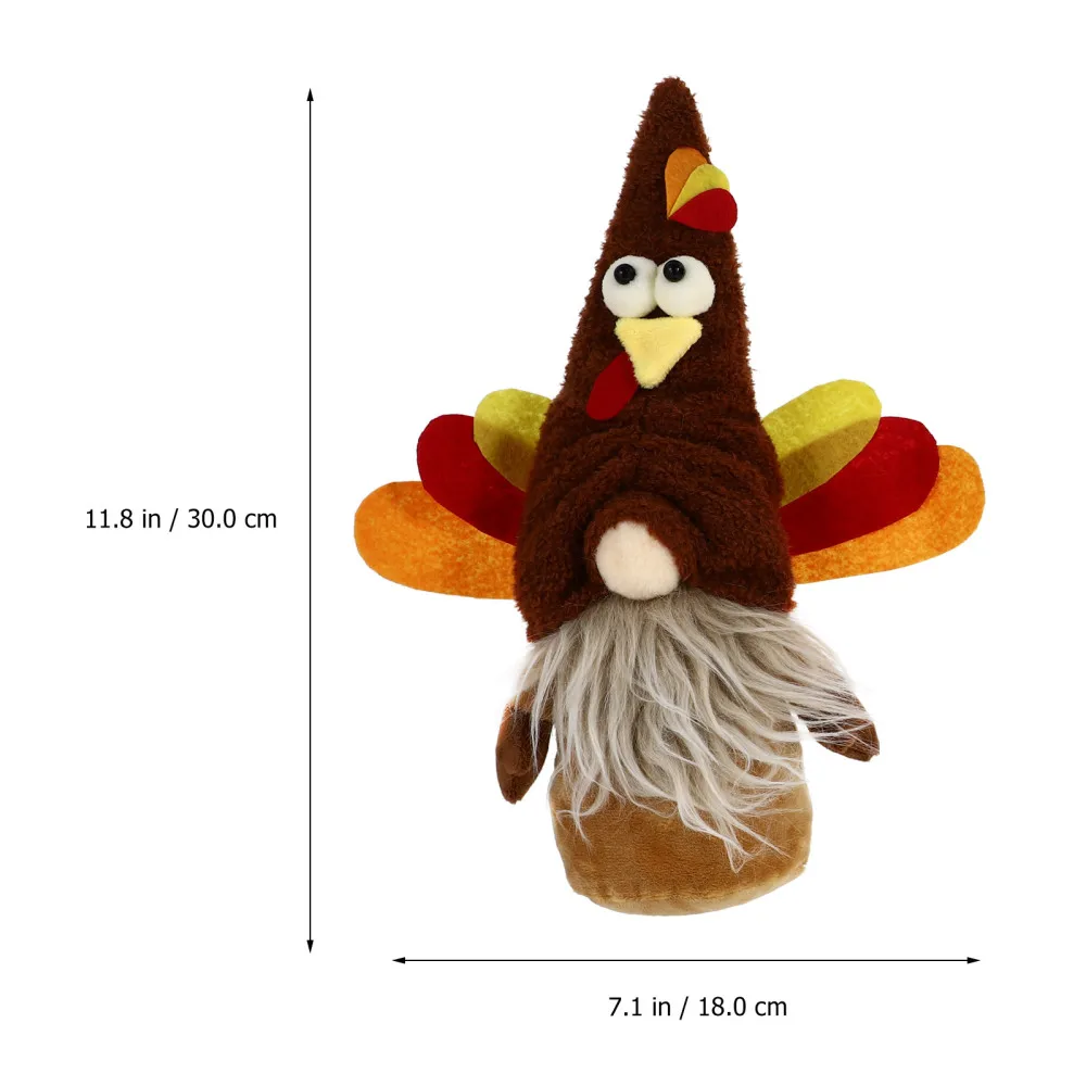 

2Pcs Thanksgiving Gnome Doll Durable Shopwindow Decoration Turkey Doll