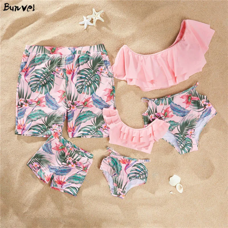 Раздельный купальник для всей семьи bunvel одинаковые Семейные наряды купальники с