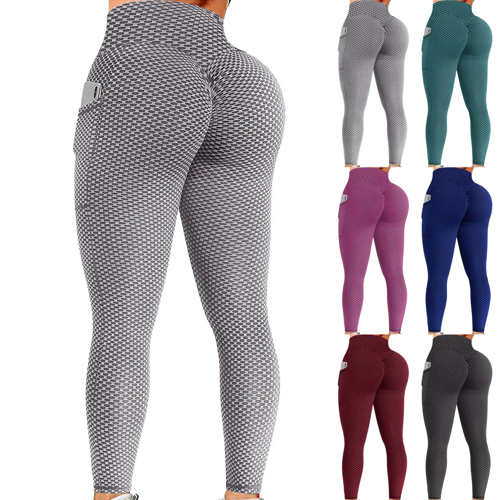 

Workout fitness gym yoga leggings Solid high waist athletic tights women pants Grey running sports wear leggings Pantalones