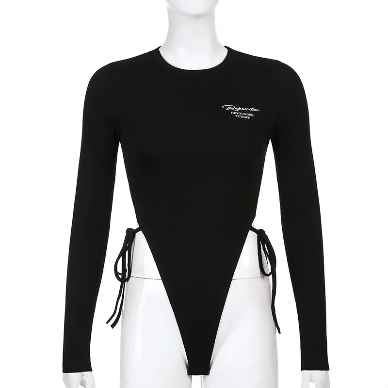 

Spring new sexy slim-fit letter printing bottoming long-sleeved bodysuit